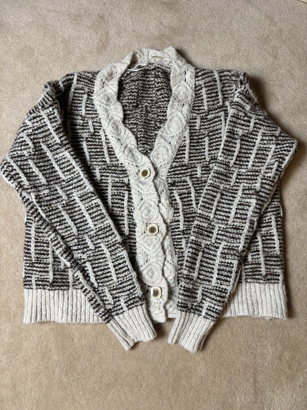 Mystree Brown and Cream Cardigan L